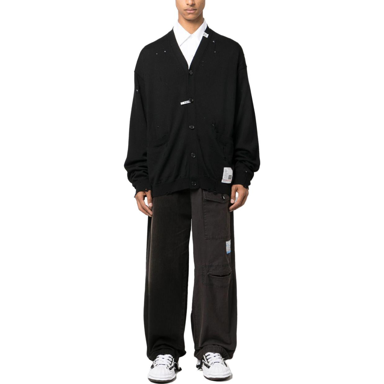 Maison MIHARA YASUHIRO SS23 Distressed Knit Cardigan 'Black' J11CD501-BLACK