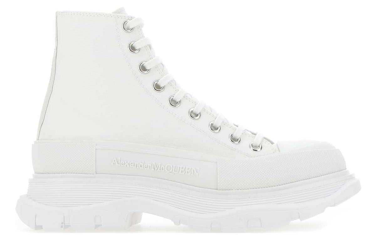 Alexander McQueen Canvas Tread Slick High Top Sneakers 'White' 604254W4L329000