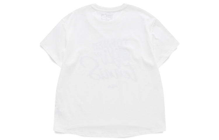 FILA FUSION Alphabet Printing Loose Sports Round Neck Short Sleeve White T-Shirt T11W121108F-WT