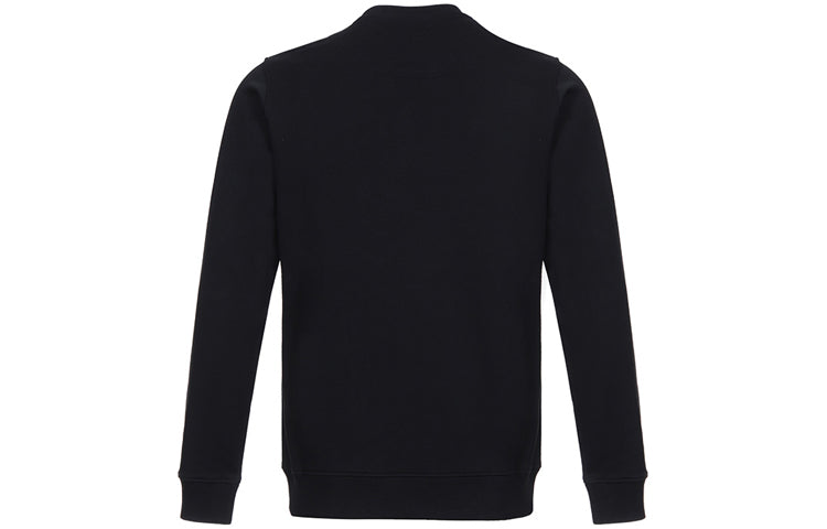 Men's KENZO Embroidered Cotton Round Neck Long Sleeves Black F96-5SW125-4X6-99