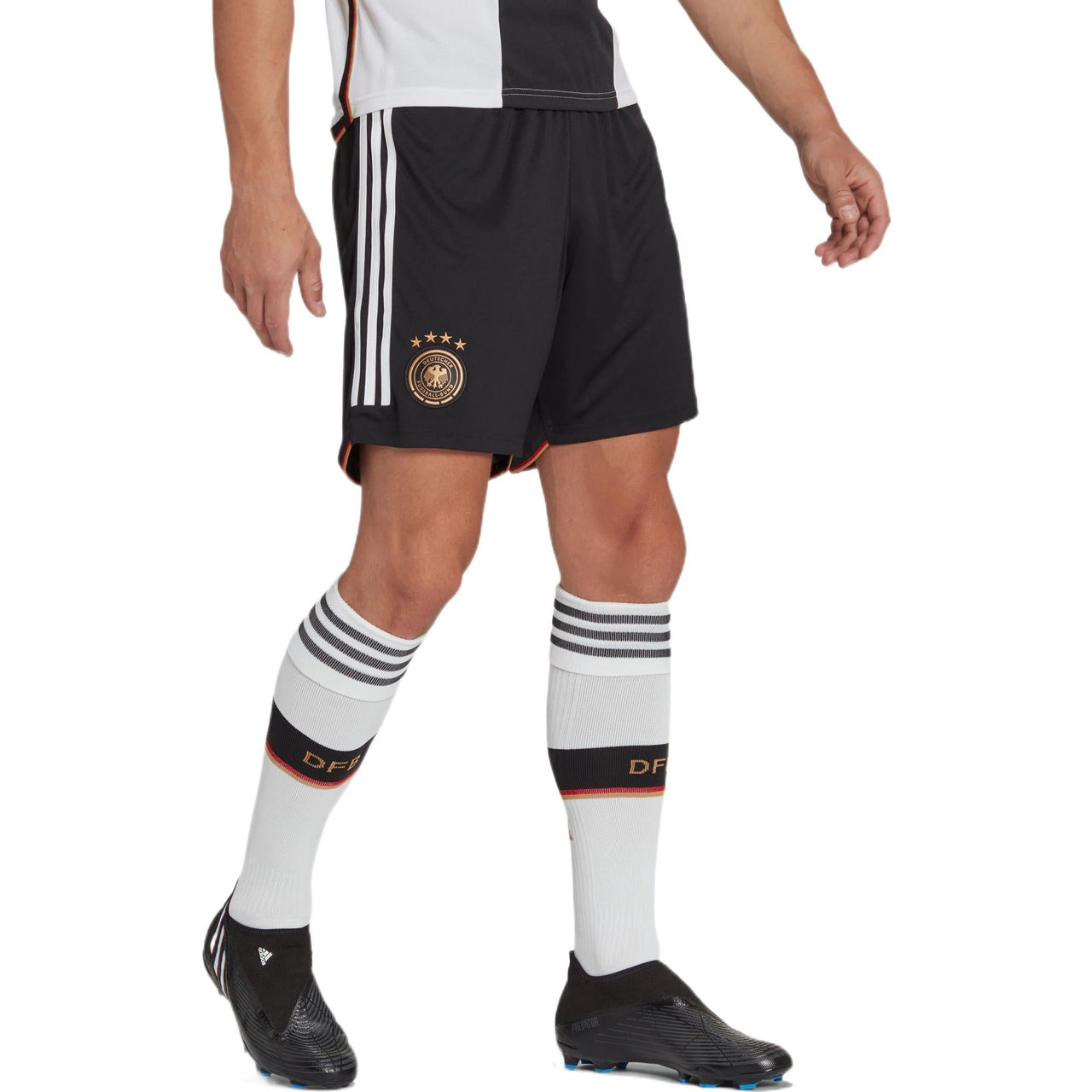 (WMNS) adidas Germany 22 Home Shorts Asia Sizing 'Black White' HJ9605
