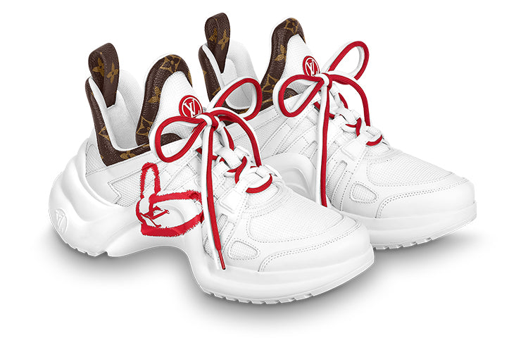 (WMNS) LOUIS VUITTON Archlight 1.0 Sneakers 'White with Red Heart and Bowtie' 1A99FL