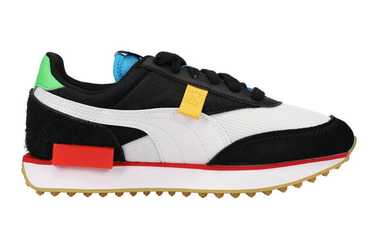 (GS) PUMA Future Rider Unity Youth Low Running Shoes Black/White/Red 374718-02