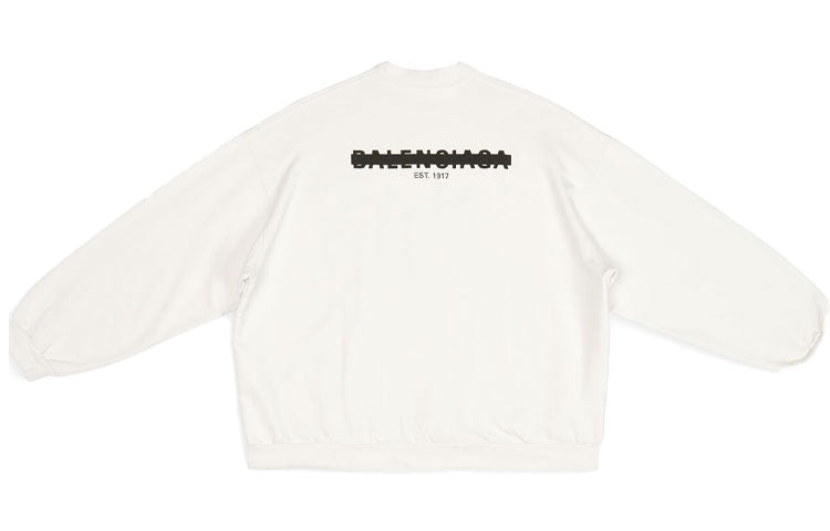 Balenciaga Strike 1917 Crewneck Sweater Oversized 'White' 699242TMVH29800