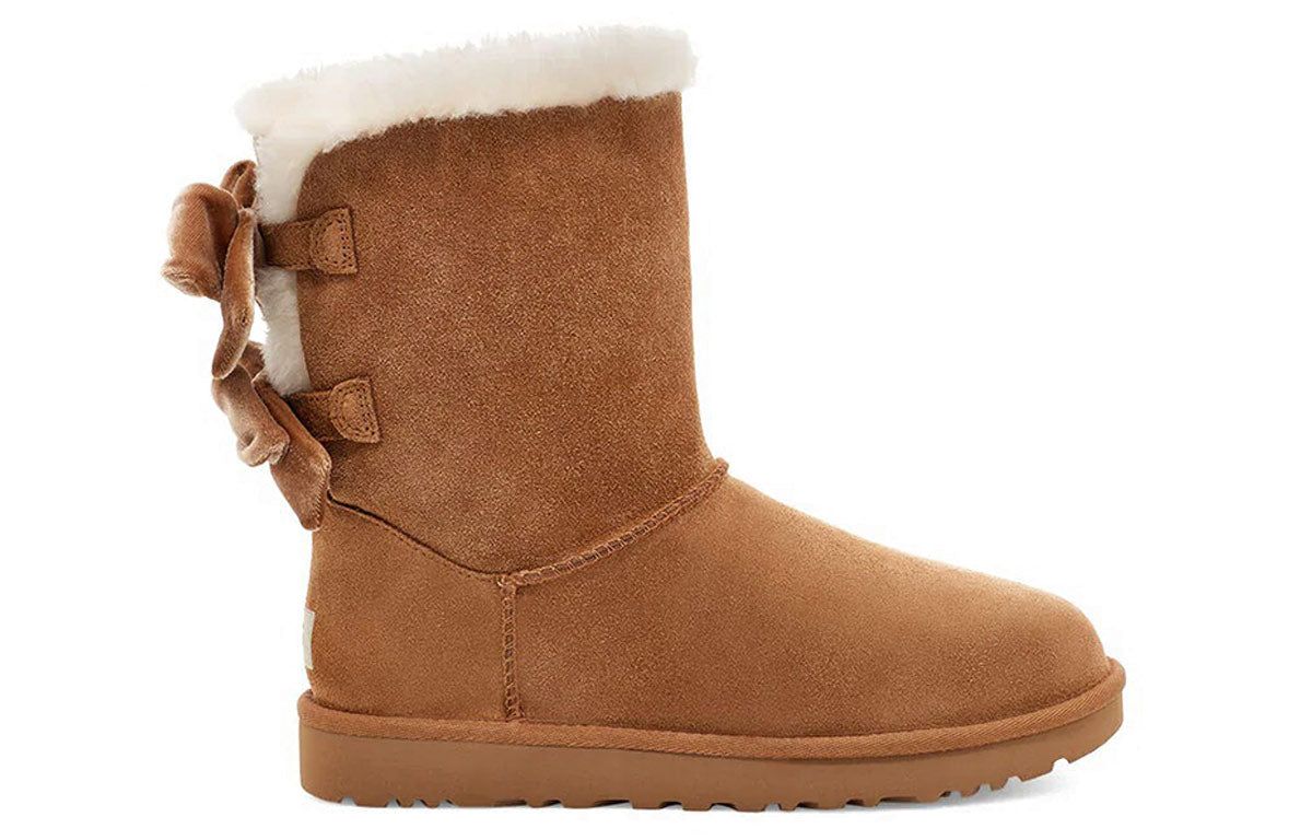 (WMNS) UGG Bailey Bow Velvet Brown 1118854-CHE