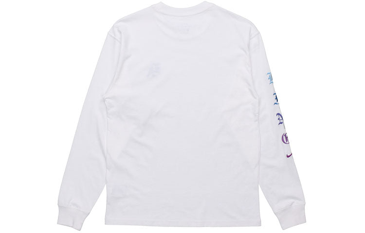 Nike Lebron Embroidered Pattern Round Neck Long Sleeves Basketball White DB6187-100