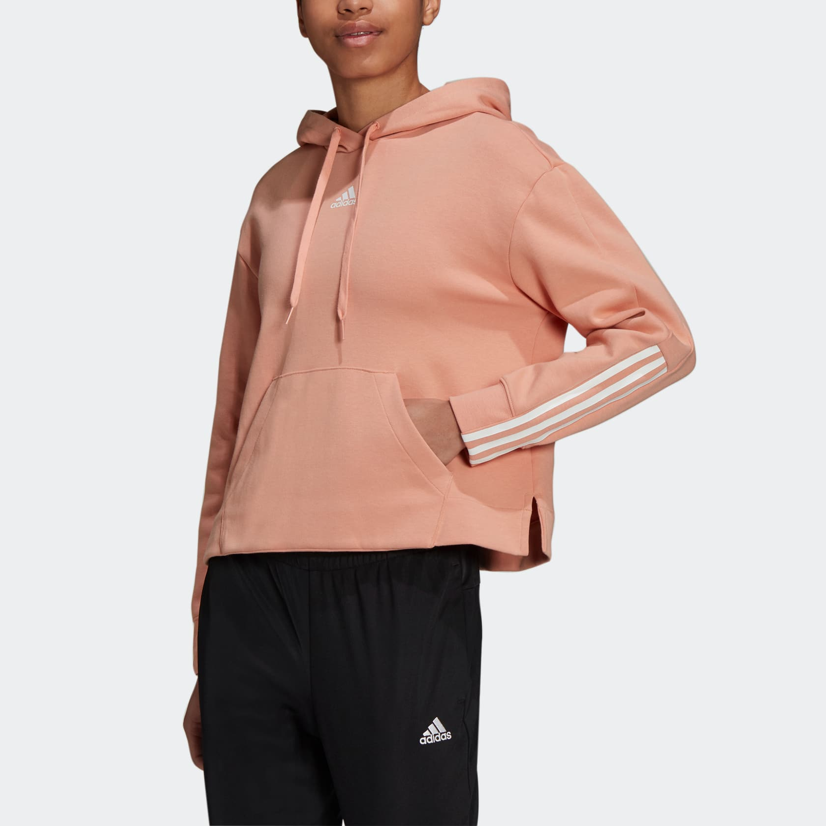 (WMNS) adidas Relaxed 3-Stripes Hoodie 'Pink' H10171