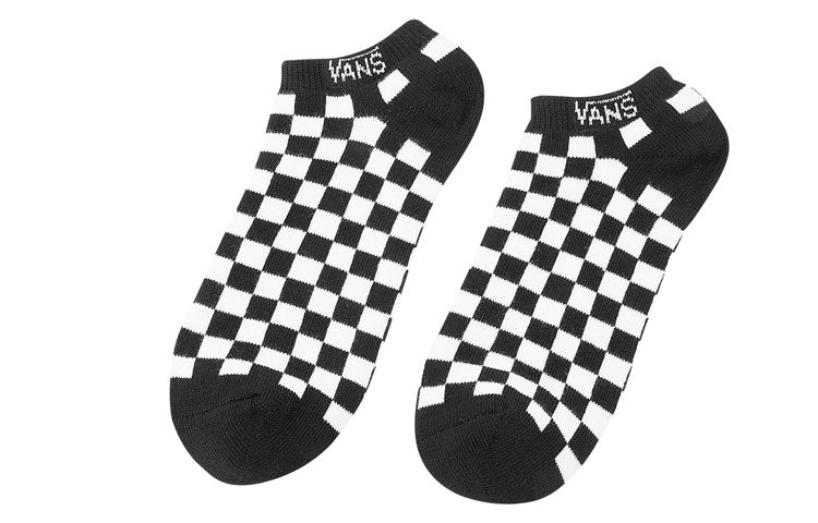 Vans AP M Checkerboard No Show Socks 'White Black' VN0001O1705