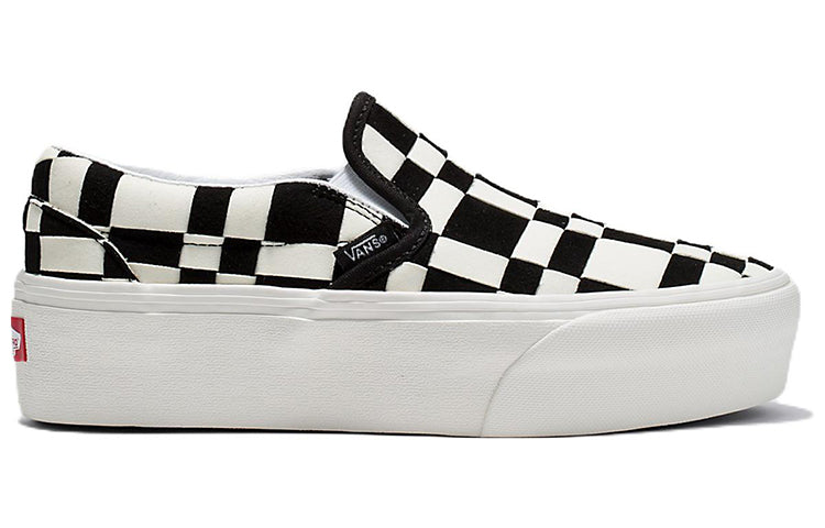 Vans Slip-On Woven Check Classic Stackform 'White Black' VN0A7Q5RBZW