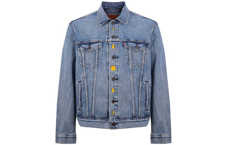 Men's Levis Loose Printing Denim Jacket Light Blue 72334-0568