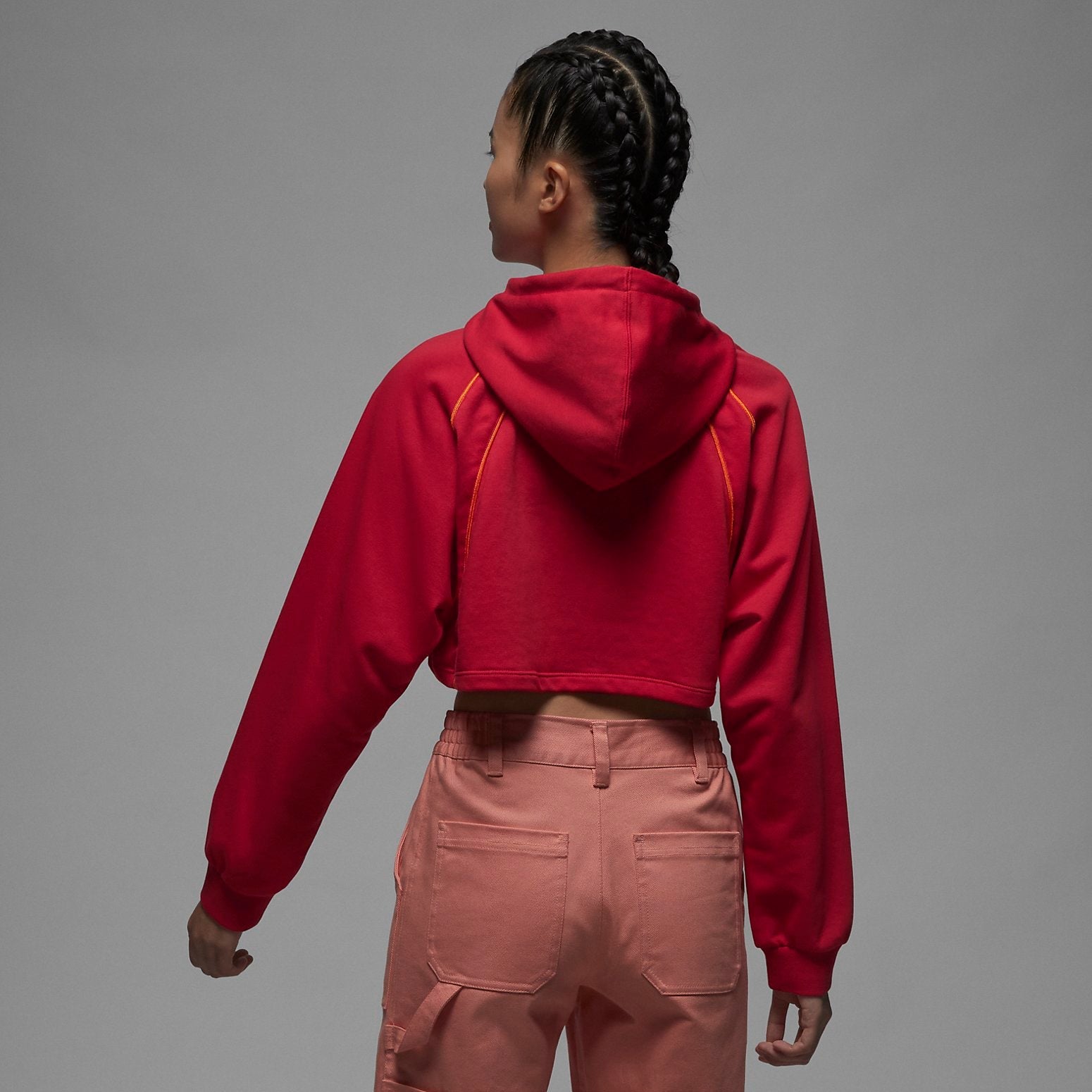(WMNS) Air Jordan Crop Pullover Fleece Hoodie 'Red' DQ4391-612
