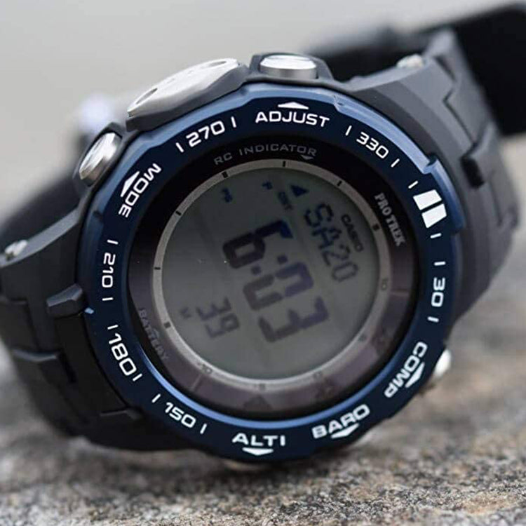 CASIO Waterproof Sports Shockproof Solar Powered Mens Black Digital PRW-3100YB-1ER