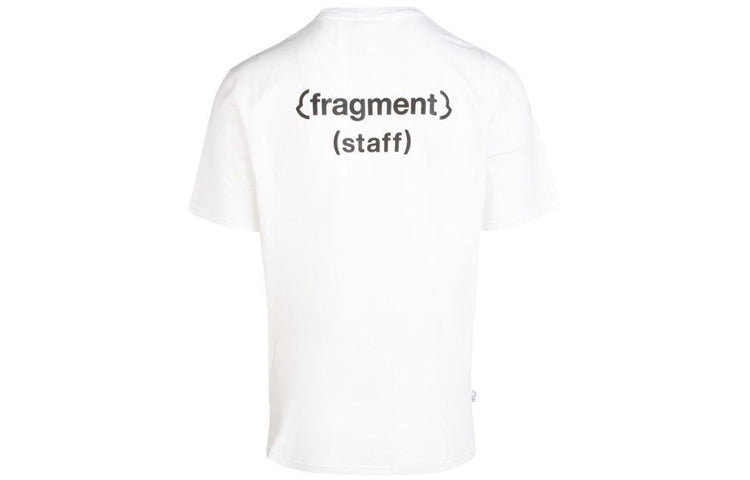 Men's Moncler x Fragment Design Crossover Alphabet Printing Round Neck Short Sleeve White T-Shirt F209U8C708108392B001