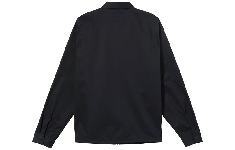 Stussy Zip Up Work Longsleeve Shirt 'Black' 1110183