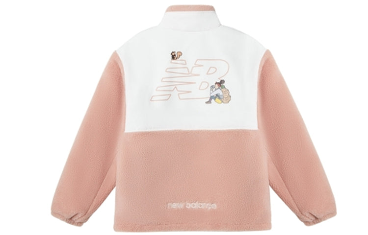 New Balance x JHI Crossover Stay Warm Splicing LambAsia Sizing 's Wool Reversible Stand Collar Pink Jacket NQA89013-PK