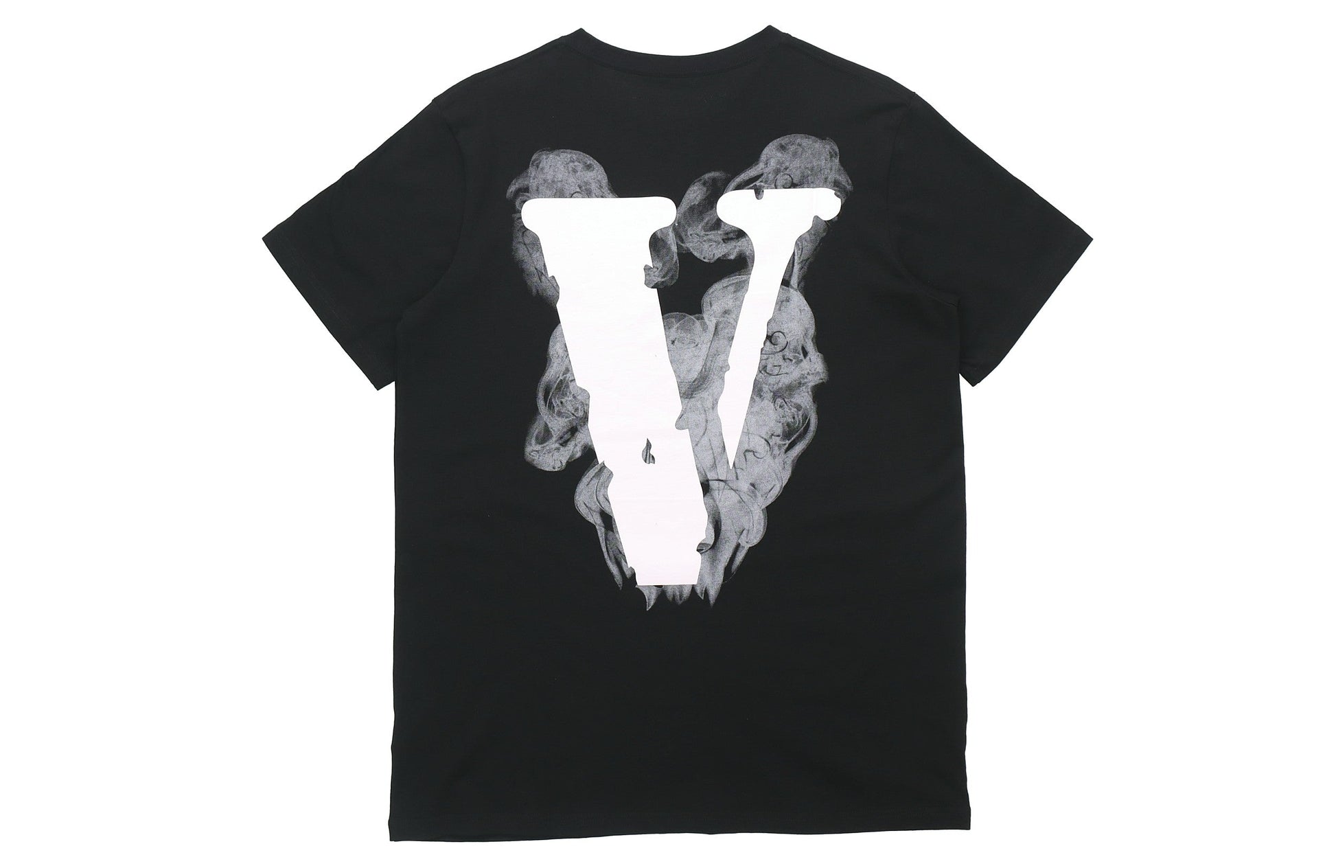 VLONE Smoke Demon Angel Pattern Alphabet Logo Short Sleeve Couple Style Black VLTE2001BK