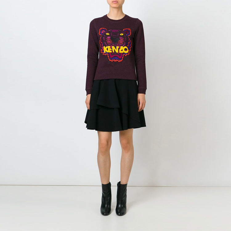 (WMNS) KENZO Embroidery Round-neck Swea Purple F562SW7054XE-86
