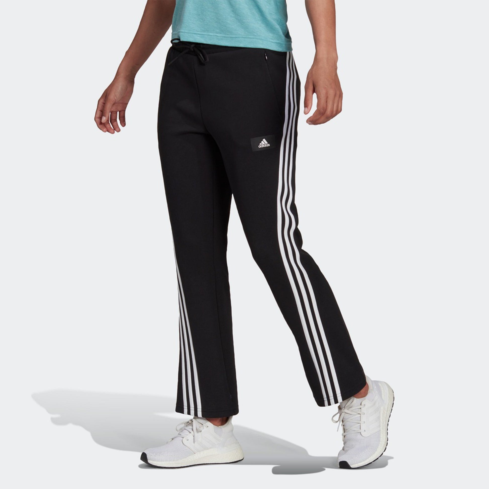 (WMNS) adidas Future Icon 3-Stripe Flare Pants Asia Sizing 'Black White' H57296
