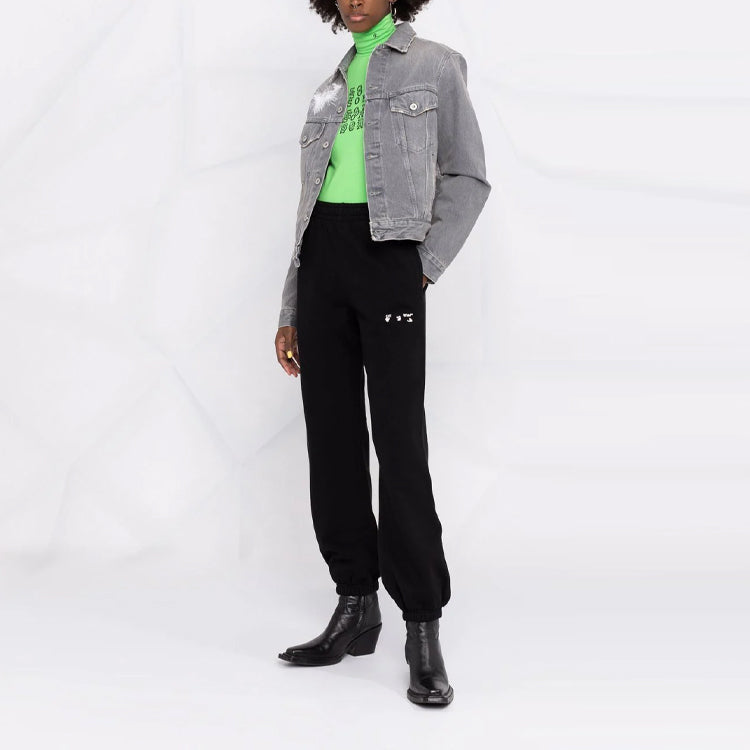 Men's Off-White SS21 Logo Sports Pants/Trousers/Joggers Black OWCH006F21JER0011001