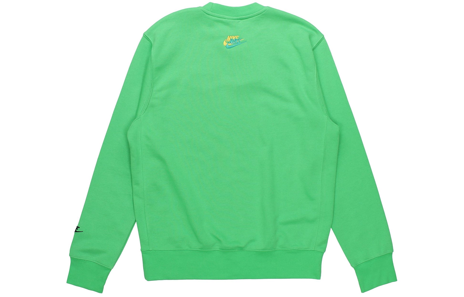 Men's Nike Contrasting Colors Logo Casual Sports Round Neck Embroidered Pullover Green DJ6915-362