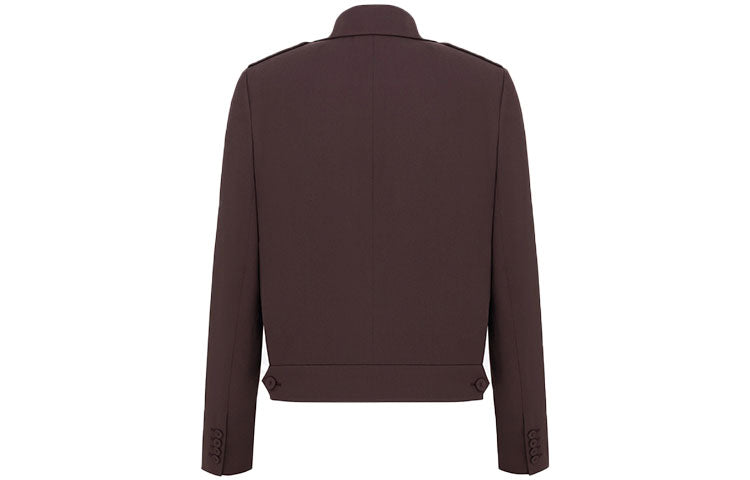 Men's DIOR FW21 Solid Color Wool Twill Version Jacket Brown 143C204A4739-C787