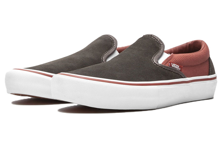 Vans slip-on Breathable Wear-Resistant Non-Slip Low Top Casual Skate Shoes Brown Red VN0A347V0TR