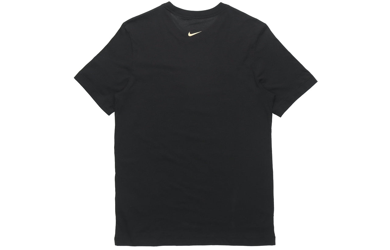Nike Lebron Strive for Greatness Basketball Sports Printing Round Collar T-Shirt Men's Black DD0786-011