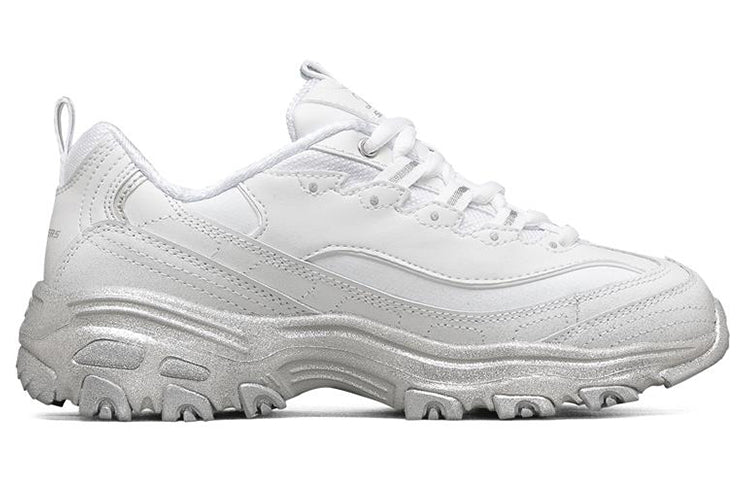 (WMNS) Skechers D'Lites 1.0 Low-Top Running Shoes White/Silver 149231-WSL