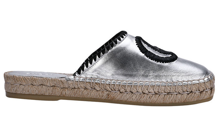 (WMNS) Gucci Embroidered GG Espadrilles 'Silver' 602408-B8B00-8106