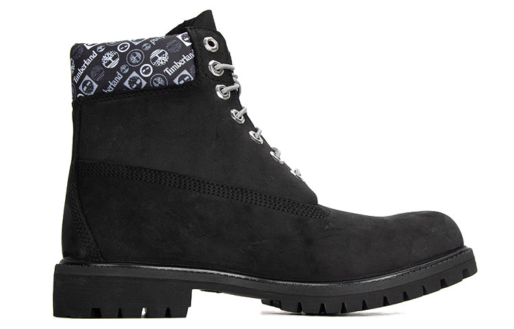 Timberland Premium 6 Inch Waterproof Boots 'Black and Logo Print' A2D55001
