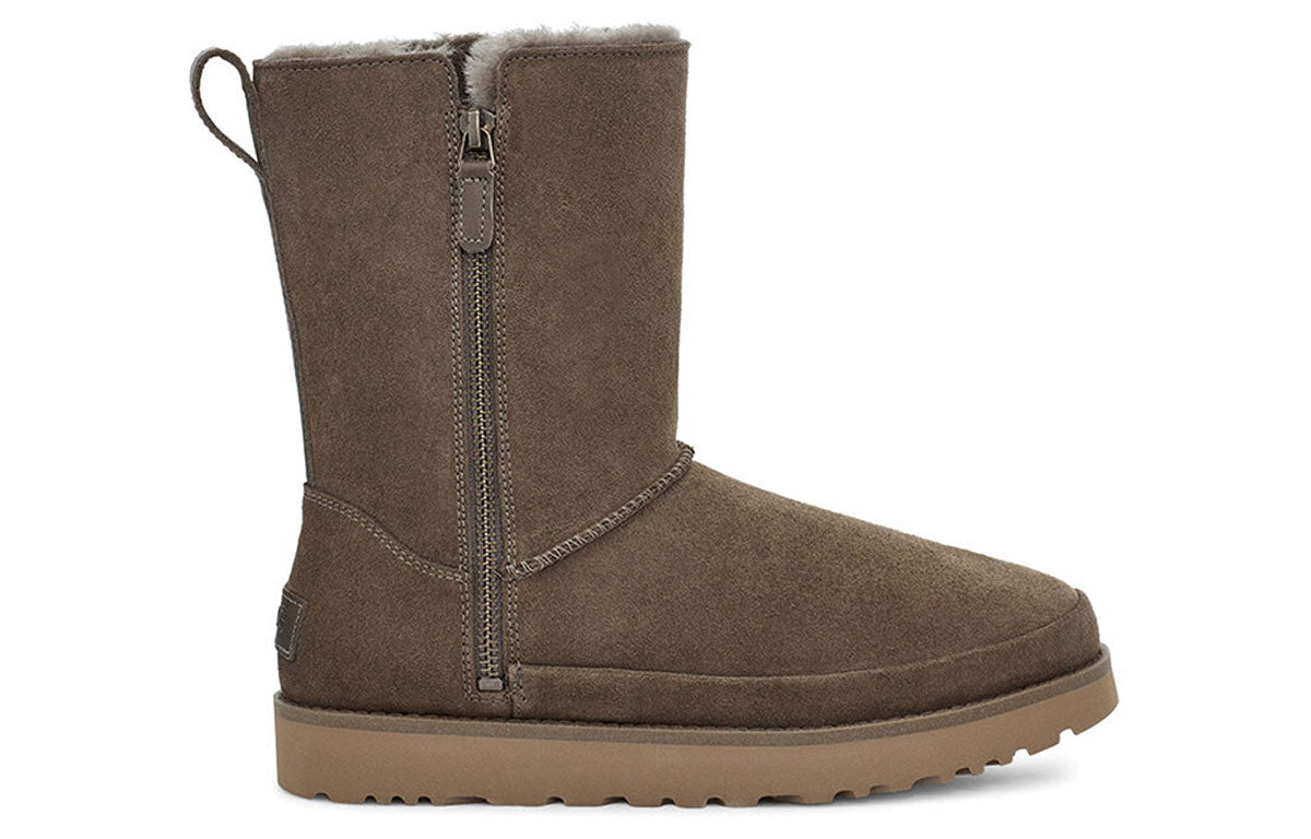 (WMNS) UGG Classic Zip Short Stiefel Fleece Lined Brown 1113591-ESPR