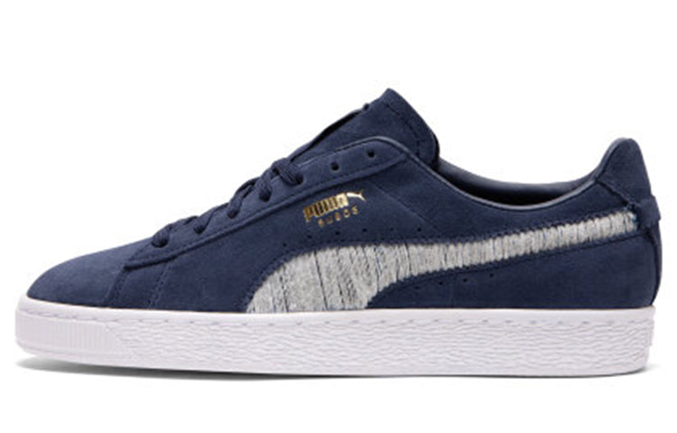 PUMA Suede Ripped Denim Blue Mens Lace Up Sneakers 369871-02