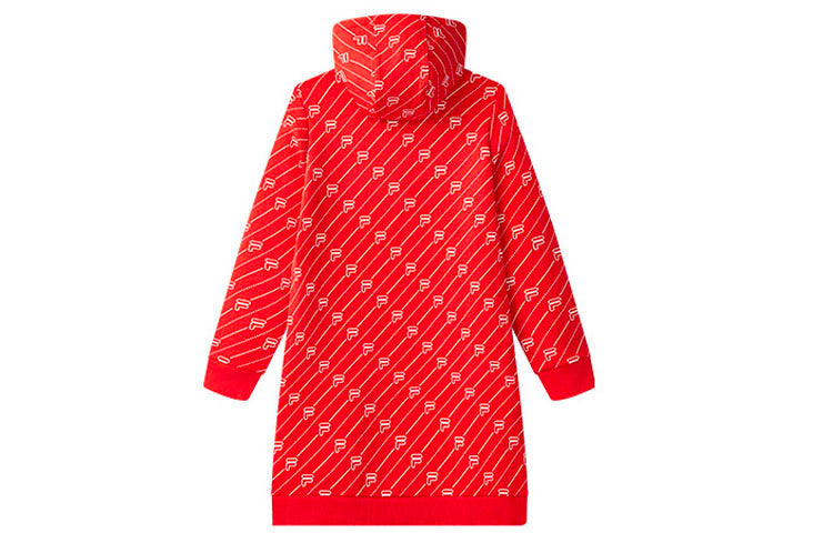 (WMNS) FILA Long Casual Printing Hoodie Red F11W048303F-RD
