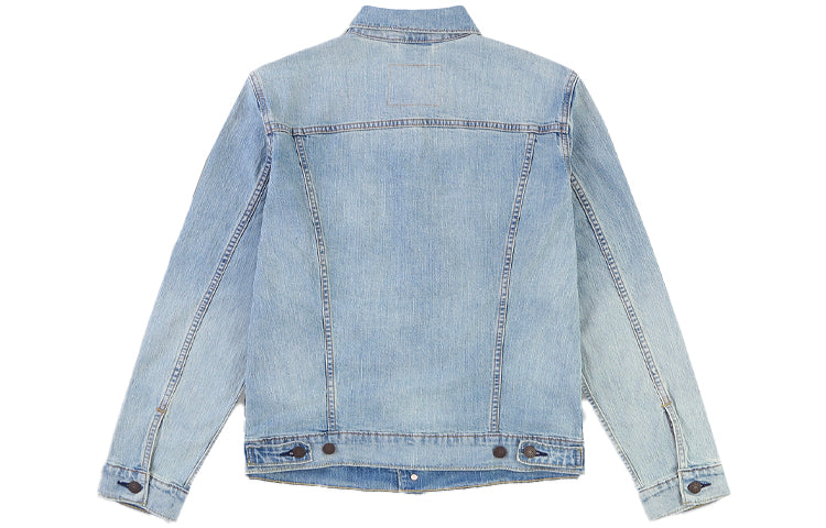 Men's Levis Series lapel Retro Denim Jacket Light Blue 72334-0558