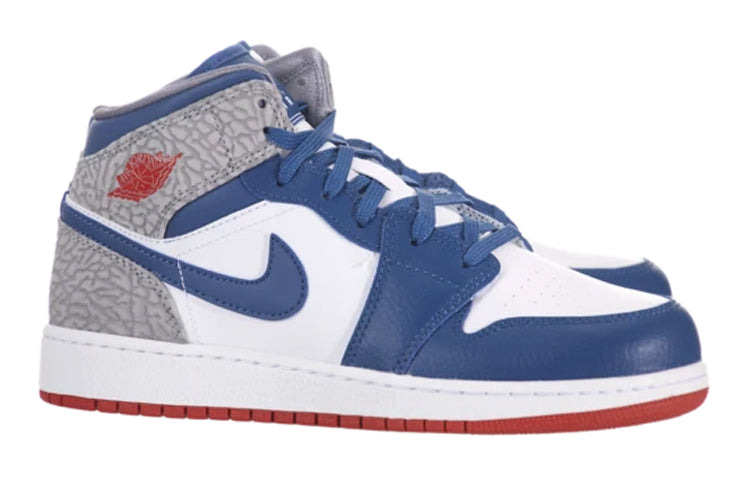 (GS) Air Jordan 1 Mid 'True Blue' 554725-107