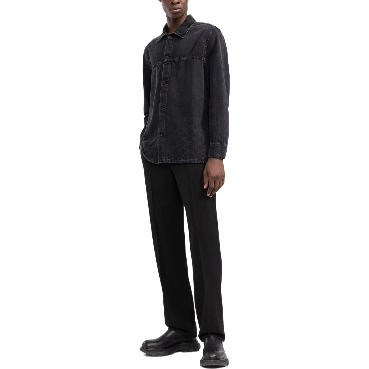 Off-White Monogram Denim Overshirt 'Black' OMYD040S22DEN0011010