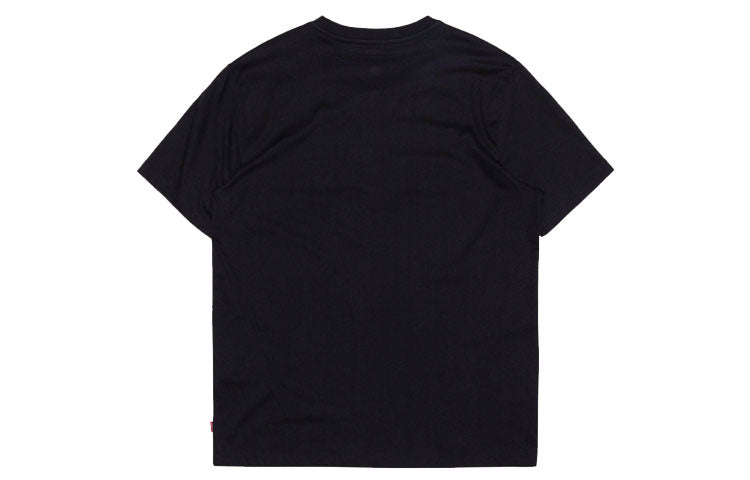 Men's Levis HAILEY AND JADEN Series Casual Round Neck Printing Short Sleeve Black 22491-0644