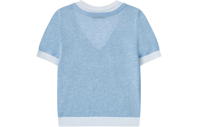 (WMNS) FILA Fake Two Short Sleeve Sweater Grey F11W122111F-LB