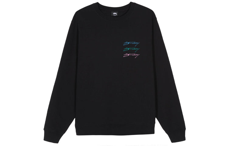 Stussy Unisex Original Team Crew Printing Logo Sweatshirt Black 3913620