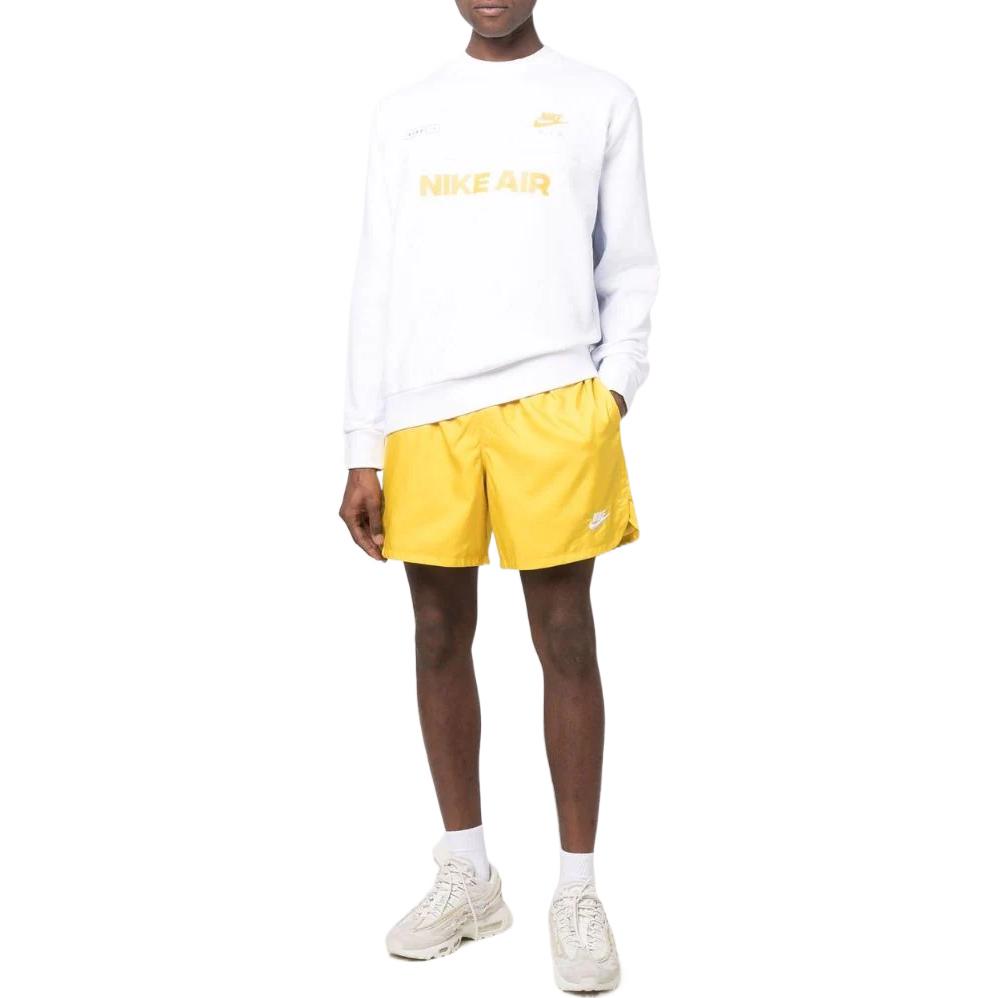 Men's Nike Brand Logo Pattern Printing Round Neck Pullover Long Sleeves White DM5207-100