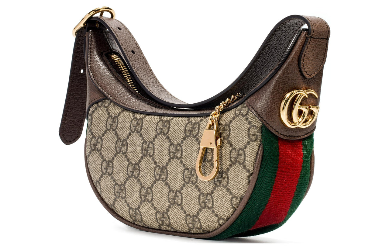 (WMNS) Gucci Ophidia Retro Logo Stripe Webbing Canvas Shoulder Bag 'Ebony Brown' 658551-96IWG-8745