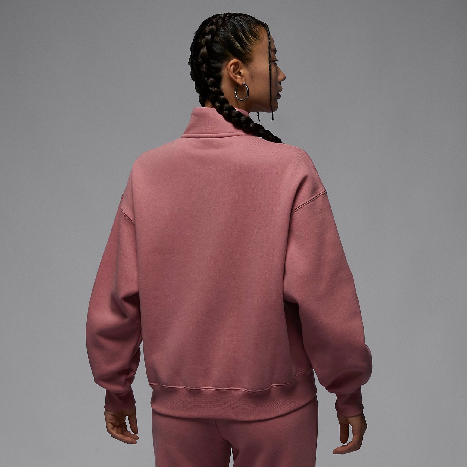 (WMNS) Air Jordan Brand Fleece Quarter Zip 'Stardust Red' FD7222-618