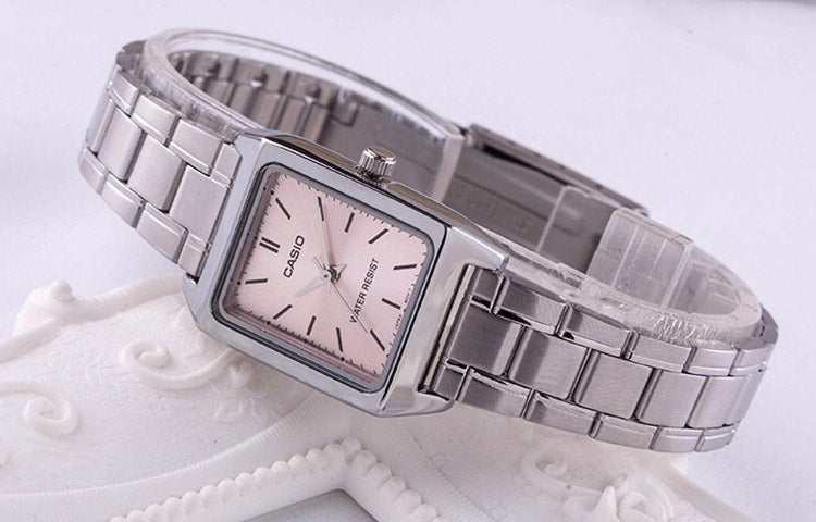 CASIO Stainless Steel Strap Waterproof Pink Analog LTP-V007D-4E