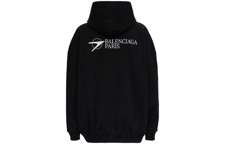 (WMNS) Balenciaga SS21 Logo otton Hoodie 'Black' 620947TKV871070