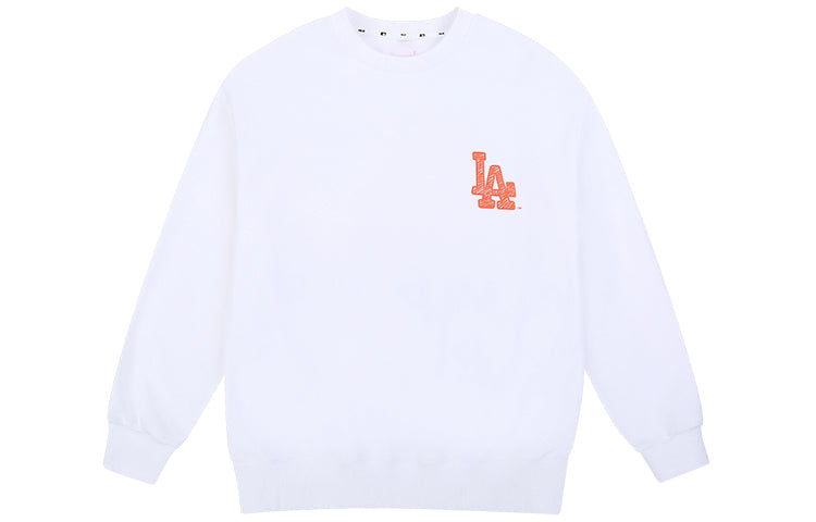 MLB LIKE Series Los Angeles Dodgers Long Sleeves Thin Loose Graffiti Printing Unisex White 31MT08011-07W