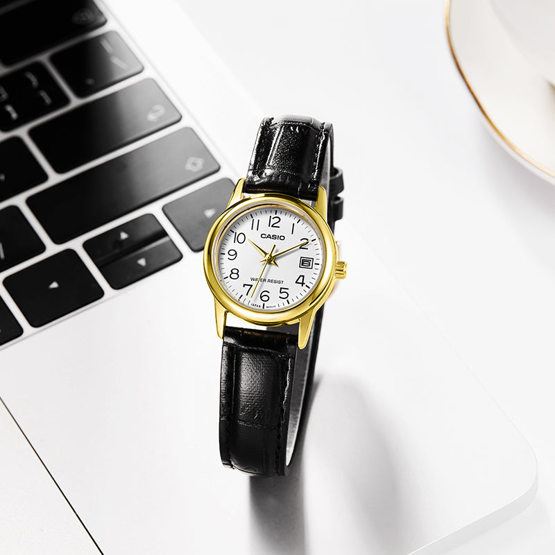 (WMNS) Casio Dress Series Analog Watch 'Black Gold' LTP-V002GL-7B2