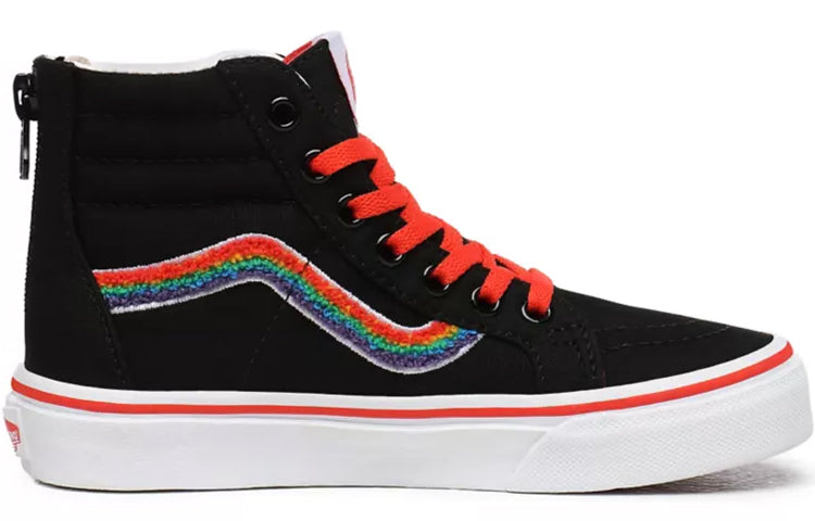 Vans Chenille SK8-HI Zip Shoes Kids Black/Rainbow VN0A4UI4WKT
