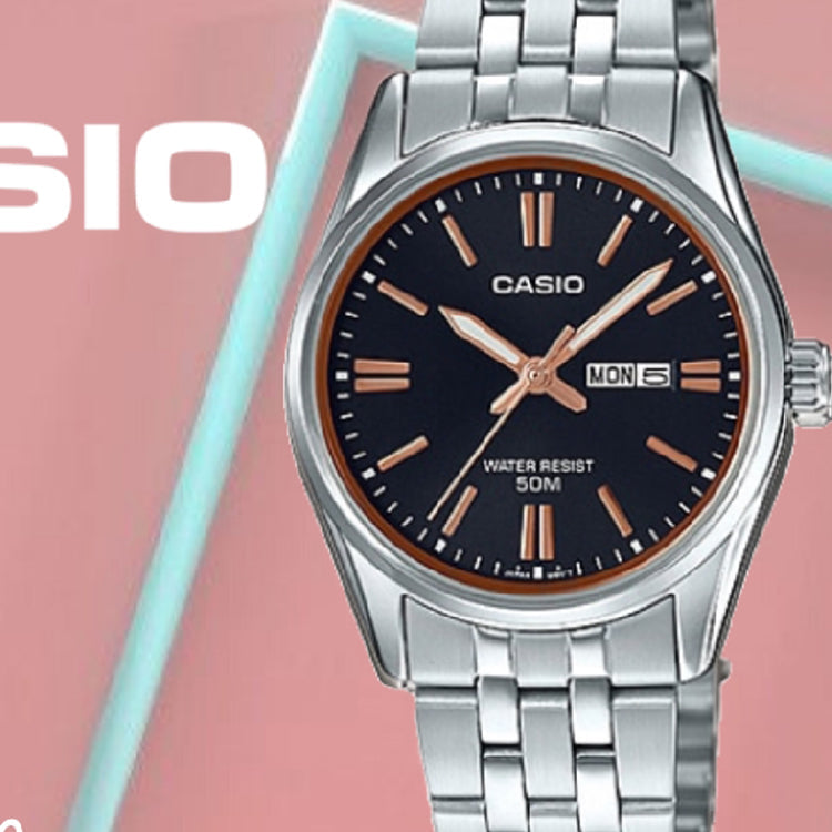 CASIO Quartz Waterproof Black Analog LTP-1335D-1A2V