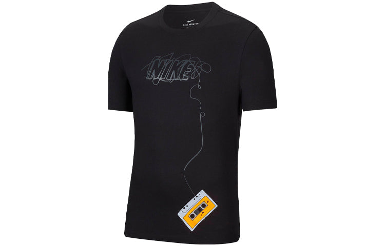 Nike SB Sports Skateboard Printing Pattern Round Neck Pullover Short Sleeve Black CD2085-010