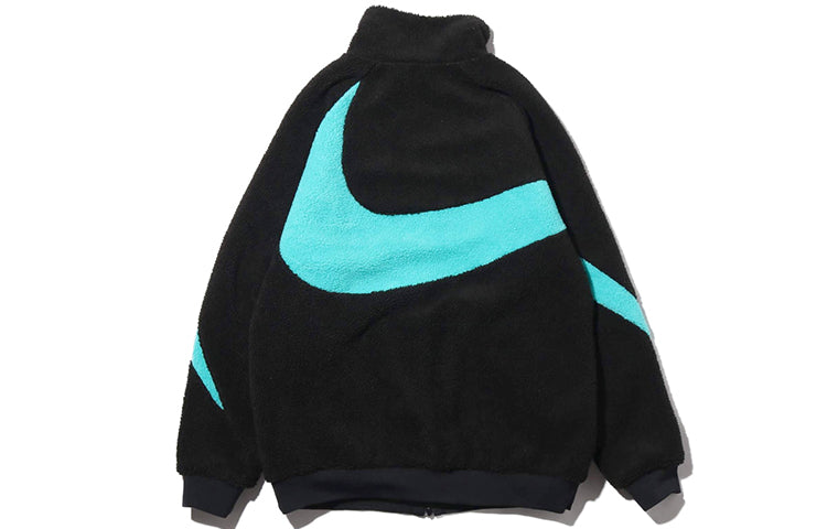 Nike Big Swoosh Reversible Boa Jacket (Asia Sizing) 'Black Blue' BQ6546-103